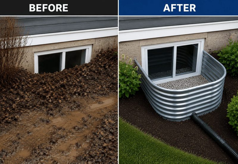 WINDOW WELL INSTALLATION Before After Bracebridge WINDOW WELL INSTALLATION Before After Bracebridge