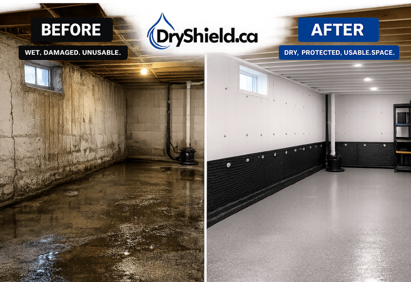 Dryshield Basement Waterproofing Before After Gravenhurst Dryshield Basement Waterproofing Before After Gravenhurst