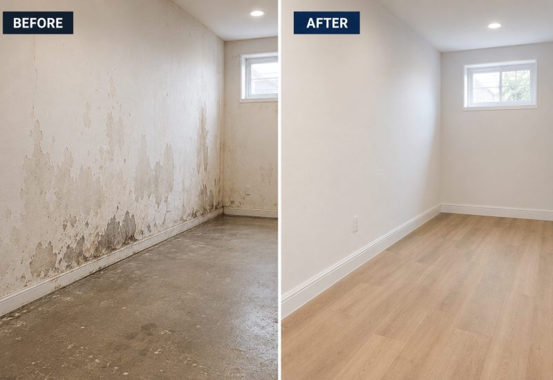 Dryshield Interior Waterproofing Before After Minden