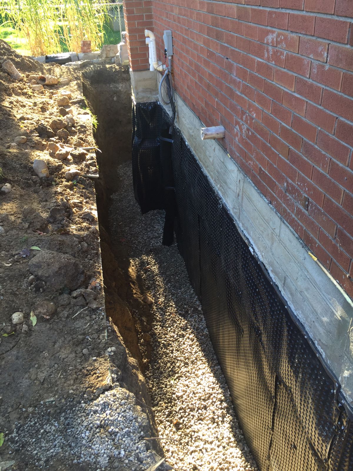 Exterior perimeter waterproofing installation in Ontario