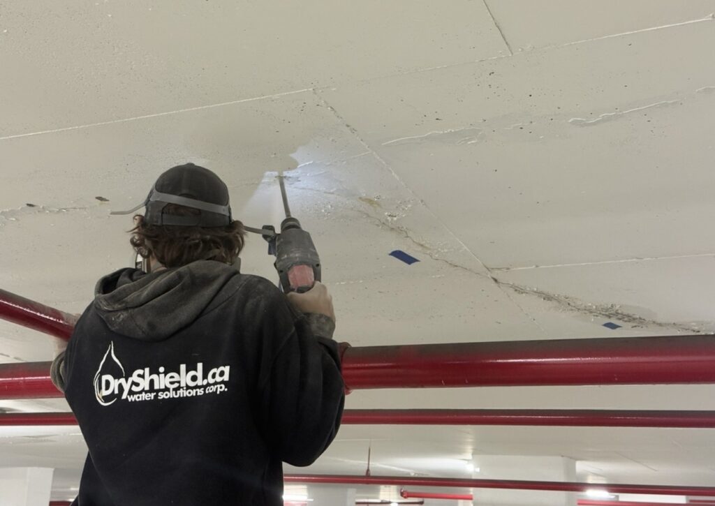 Commercial parking garage structural repair using high-pressure resin injection